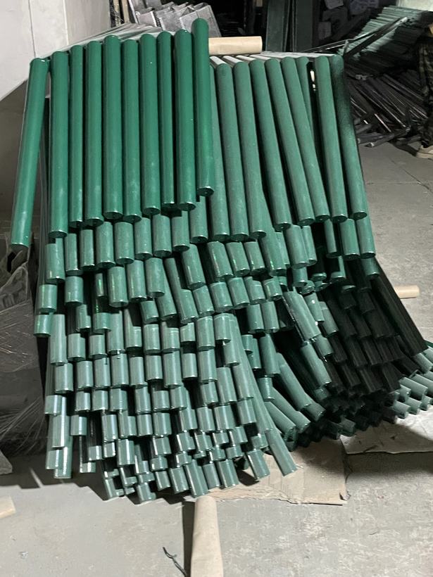 Green powder coated steel — Iqra Powder Coating, Mussafah Abu Dhabi