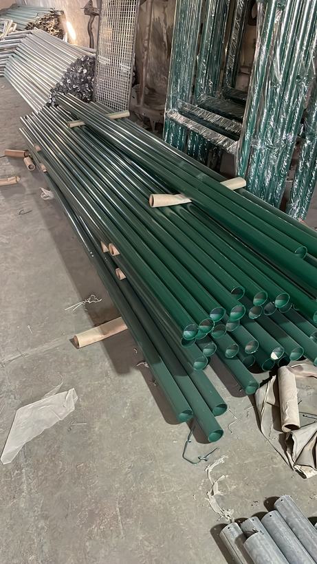 Green powder coated steel — Iqra Powder Coating, Mussafah Abu Dhabi