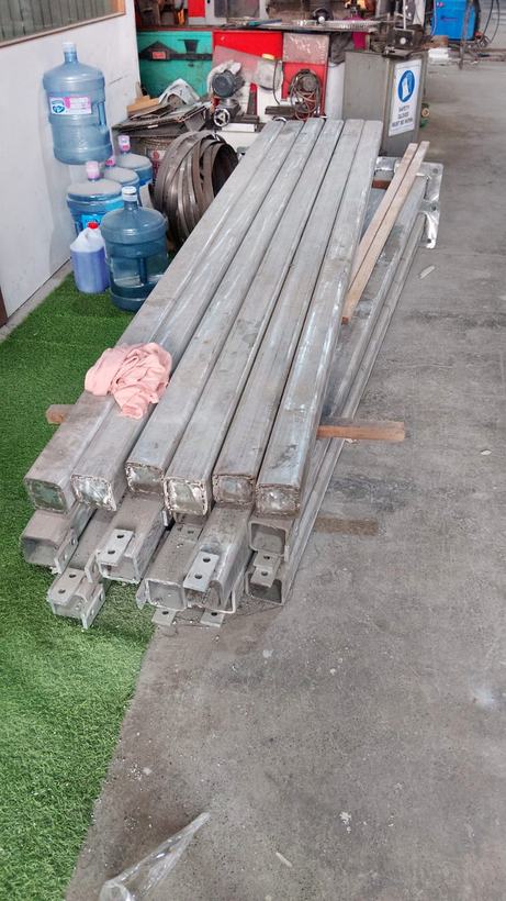 Green powder coated steel — Iqra Powder Coating, Mussafah Abu Dhabi