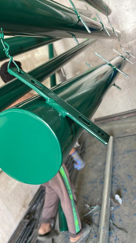 Green powder coated steel — Iqra Powder Coating, Mussafah Abu Dhabi