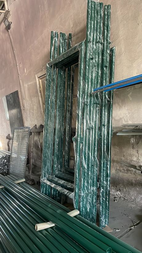 Green powder coated steel — Iqra Powder Coating, Mussafah Abu Dhabi