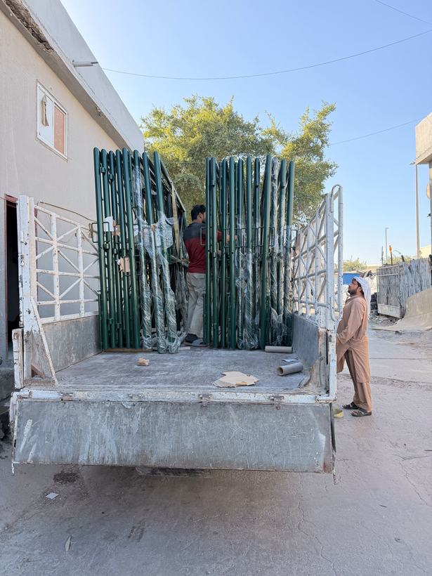 Blue powder coated metalwork — Iqra Powder Coating, Mussafah Abu Dhabi