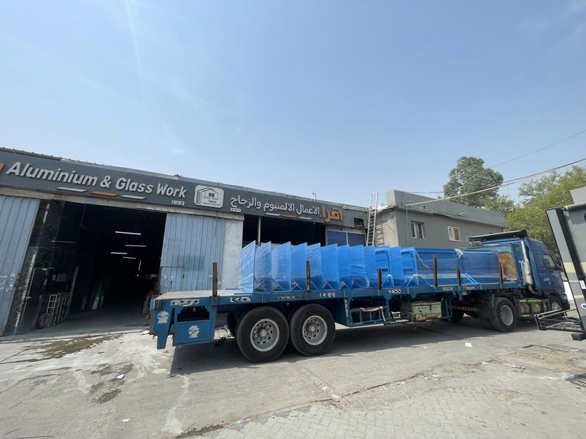 Blue powder coated metalwork — Iqra Powder Coating, Mussafah Abu Dhabi