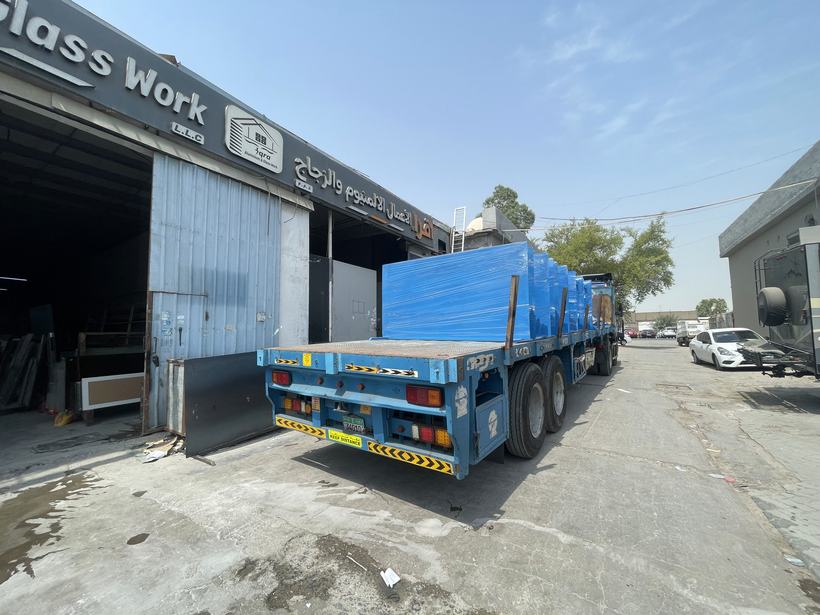 Blue powder coated metalwork — Iqra Powder Coating, Mussafah Abu Dhabi