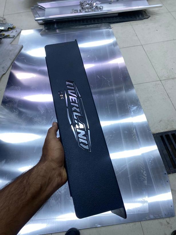 Blue powder coated metalwork — Iqra Powder Coating, Mussafah Abu Dhabi