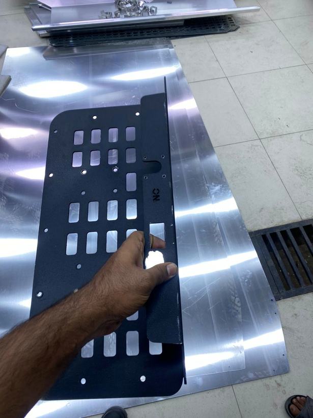 Blue powder coated metalwork — Iqra Powder Coating, Mussafah Abu Dhabi