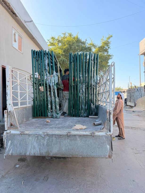 Blue powder coated metalwork — Iqra Powder Coating, Mussafah Abu Dhabi