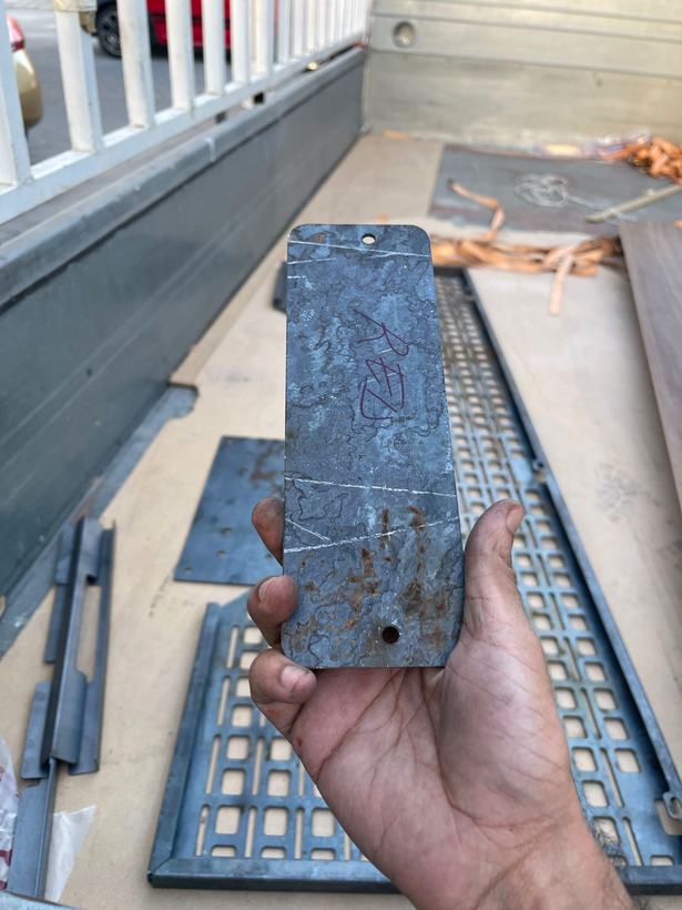 Blue powder coated metalwork — Iqra Powder Coating, Mussafah Abu Dhabi