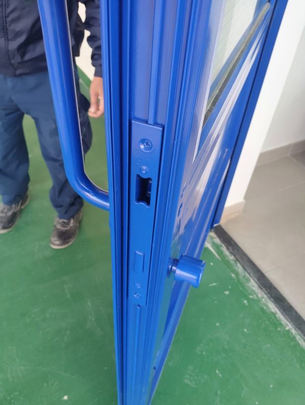 Blue powder coated metalwork — Iqra Powder Coating, Mussafah Abu Dhabi