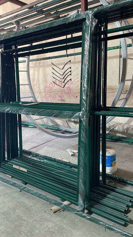 Blue powder coated metalwork — Iqra Powder Coating, Mussafah Abu Dhabi