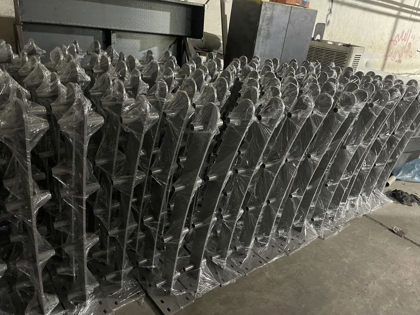 Black powder coated metalwork — Iqra Powder Coating, Mussafah Abu Dhabi