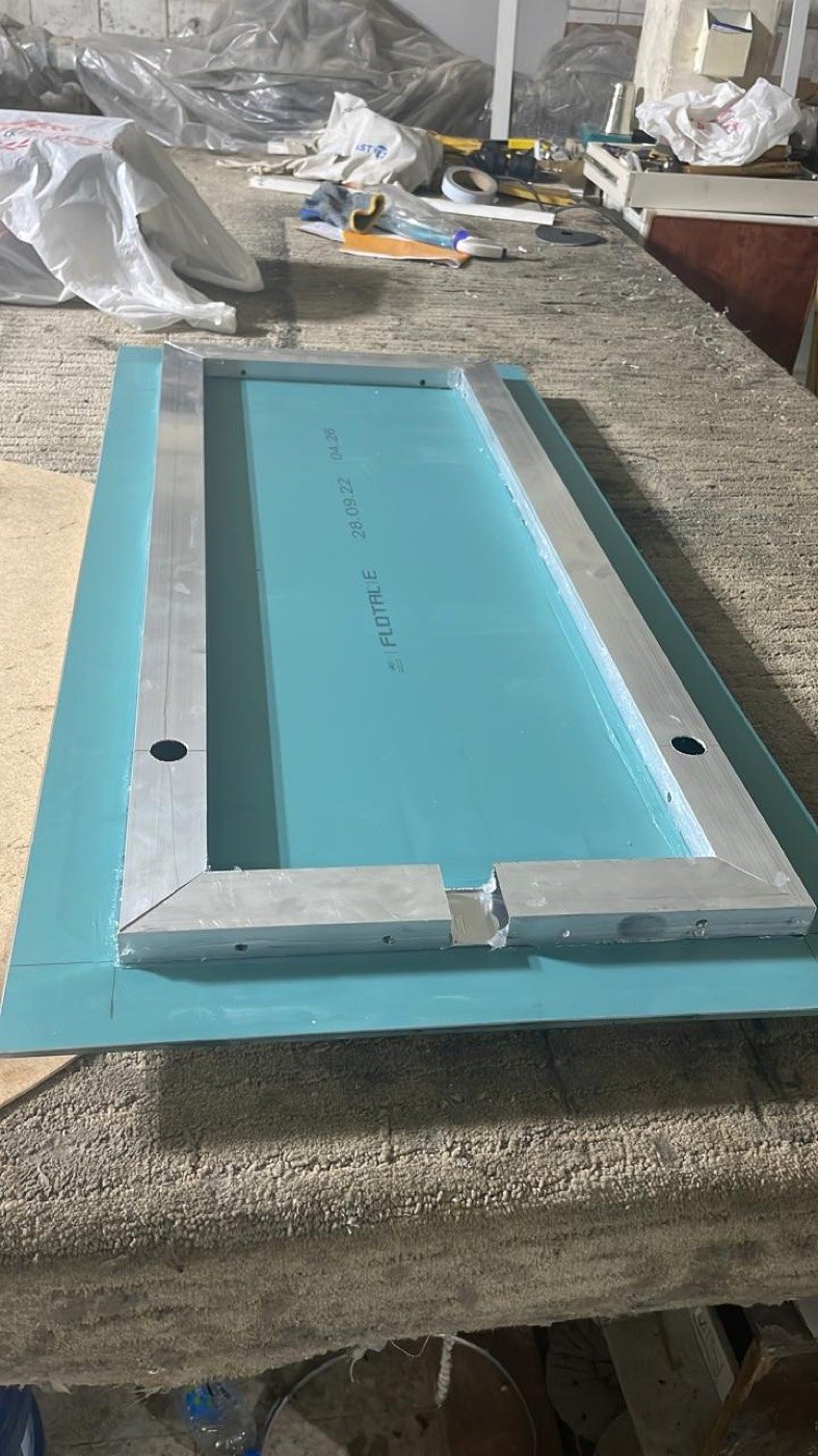In-house frame fabrication — Iqra Glass & Mirror, Mussafah M-14 Abu Dhabi